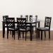 Baxton Studio Caron Modern and Contemporary Grey Fabric Upholstered Espresso Brown Finished Wood 7-Piece Dining Set - BSORH317C-Grey/Dark Brown-7PC Dining Set