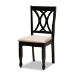Baxton Studio Reneau Modern and Contemporary Sand Fabric Upholstered Espresso Brown Finished Wood 7-Piece Dining Set - BSORH316C-Sand/Dark Brown-7PC Dining Set