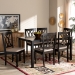 Baxton Studio Reneau Modern and Contemporary Sand Fabric Upholstered Espresso Brown Finished Wood 7-Piece Dining Set - BSORH316C-Sand/Dark Brown-7PC Dining Set