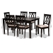 Baxton Studio Reneau Modern and Contemporary Sand Fabric Upholstered Espresso Brown Finished Wood 7-Piece Dining Set - BSORH316C-Sand/Dark Brown-7PC Dining Set