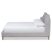Baxton Studio Adelie Modern Glam Light Grey Velvet Fabric Upholstered Walnut Brown Finished Wood King Size Wingback Platform Bed - BSOBBT6928-Light Grey Velvet/Walnut-King