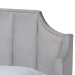 Baxton Studio Adelie Modern Glam Light Grey Velvet Fabric Upholstered Walnut Brown Finished Wood King Size Wingback Platform Bed - BSOBBT6928-Light Grey Velvet/Walnut-King