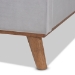 Baxton Studio Adelie Modern Glam Light Grey Velvet Fabric Upholstered Walnut Brown Finished Wood King Size Wingback Platform Bed - BSOBBT6928-Light Grey Velvet/Walnut-King