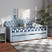 Baxton Studio Freda Traditional and Transitional Light Blue Velvet Fabric Upholstered and Button Tufted Twin Size Daybed with Trundle - BSOFreda-Light Blue Velvet-Daybed-T/T