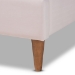 Baxton Studio Odille Modern Glam Light Pink Velvet Upholstered Walnut Brown Finished Wood Queen Size Seashell Shaped Platform Bed - BSOBBT6897-Light Pink Velvet/Walnut-Queen
