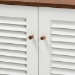 Baxton Studio Coolidge Modern and Contemporary White and Walnut Finished 4-Shelf Wood Shoe Storage Cabinet - BSOFP-01LV-Walnut/White