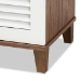 Baxton Studio Coolidge Modern and Contemporary White and Walnut Finished 4-Shelf Wood Shoe Storage Cabinet - BSOFP-01LV-Walnut/White