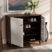 Baxton Studio Coolidge Modern and Contemporary White and Walnut Finished 4-Shelf Wood Shoe Storage Cabinet - BSOFP-01LV-Walnut/White