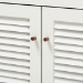 Baxton Studio Coolidge Modern and Contemporary White and Walnut Finished 4-Shelf Wood Shoe Storage Cabinet with Drawer - BSOFP-02LV-Walnut/White