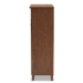 Baxton Studio Coolidge Modern and Contemporary White and Walnut Finished 5-Shelf Wood Shoe Storage Cabinet with Drawer - BSOFP-03LV-Walnut/White