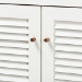 Baxton Studio Coolidge Modern and Contemporary White and Walnut Finished 5-Shelf Wood Shoe Storage Cabinet with Drawer - BSOFP-03LV-Walnut/White