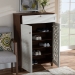 Baxton Studio Coolidge Modern and Contemporary White and Walnut Finished 5-Shelf Wood Shoe Storage Cabinet with Drawer - BSOFP-03LV-Walnut/White