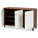 Baxton Studio Coolidge Modern and Contemporary Walnut Finished 8-Shelf Wood Shoe Storage Cabinet - BSOFP-04LV-Walnut/White