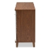 Baxton Studio Coolidge Modern and Contemporary Walnut Finished 8-Shelf Wood Shoe Storage Cabinet - BSOFP-04LV-Walnut/White