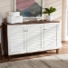 Baxton Studio Coolidge Modern and Contemporary Walnut Finished 8-Shelf Wood Shoe Storage Cabinet - BSOFP-04LV-Walnut/White