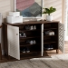 Baxton Studio Coolidge Modern and Contemporary Walnut Finished 8-Shelf Wood Shoe Storage Cabinet - BSOFP-04LV-Walnut/White
