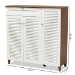 Baxton Studio Coolidge Modern and Contemporary Walnut Finished 11-Shelf Wood Shoe Storage Cabinet with Drawer - BSOFP-05LV-Walnut/White