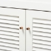 Baxton Studio Coolidge Modern and Contemporary Walnut Finished 11-Shelf Wood Shoe Storage Cabinet with Drawer - BSOFP-05LV-Walnut/White