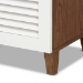Baxton Studio Coolidge Modern and Contemporary Walnut Finished 11-Shelf Wood Shoe Storage Cabinet with Drawer - BSOFP-05LV-Walnut/White