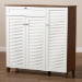 Baxton Studio Coolidge Modern and Contemporary Walnut Finished 11-Shelf Wood Shoe Storage Cabinet with Drawer - BSOFP-05LV-Walnut/White