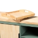 Baxton Studio Dorthy Coastal and Farmhouse Two-tone Dark Green and Natural Wood Kitchen Storage Cart - BSORT670-OCC-Natural/Dark Green-Cart