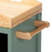 Baxton Studio Dorthy Coastal and Farmhouse Two-tone Dark Green and Natural Wood Kitchen Storage Cart - BSORT670-OCC-Natural/Dark Green-Cart