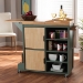 Baxton Studio Dorthy Coastal and Farmhouse Two-tone Dark Green and Natural Wood Kitchen Storage Cart - BSORT670-OCC-Natural/Dark Green-Cart