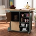 Baxton Studio Dorthy Coastal and Farmhouse Two-tone Dark Green and Natural Wood Kitchen Storage Cart - BSORT670-OCC-Natural/Dark Green-Cart