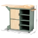 Baxton Studio Dorthy Coastal and Farmhouse Two-tone Dark Green and Natural Wood Kitchen Storage Cart - BSORT670-OCC-Natural/Dark Green-Cart