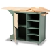 Baxton Studio Dorthy Coastal and Farmhouse Two-tone Dark Green and Natural Wood Kitchen Storage Cart - BSORT670-OCC-Natural/Dark Green-Cart
