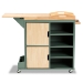 Baxton Studio Dorthy Coastal and Farmhouse Two-tone Dark Green and Natural Wood Kitchen Storage Cart - BSORT670-OCC-Natural/Dark Green-Cart