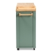 Baxton Studio Dorthy Coastal and Farmhouse Two-tone Dark Green and Natural Wood Kitchen Storage Cart - BSORT670-OCC-Natural/Dark Green-Cart