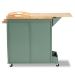 Baxton Studio Dorthy Coastal and Farmhouse Two-tone Dark Green and Natural Wood Kitchen Storage Cart - BSORT670-OCC-Natural/Dark Green-Cart