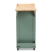 Baxton Studio Dorthy Coastal and Farmhouse Two-tone Dark Green and Natural Wood Kitchen Storage Cart - BSORT670-OCC-Natural/Dark Green-Cart
