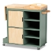 Baxton Studio Dorthy Coastal and Farmhouse Two-tone Dark Green and Natural Wood Kitchen Storage Cart - BSORT670-OCC-Natural/Dark Green-Cart