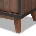 Baxton Studio Margo Mid-Century Modern Two-Tone Walnut Brown and Black Finished Wood Wine Storage Cabinet - BSORT676-OCC-Walnut/Black-Cabinet