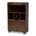 Baxton Studio Carrie Transitional Farmhouse Walnut Brown Finished Wood Wine Storage Cabinet
