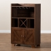 Baxton Studio Carrie Transitional Farmhouse Walnut Brown Finished Wood Wine Storage Cabinet - BSORT677-OCC-Walnut-Cabinet
