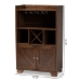 Baxton Studio Carrie Transitional Farmhouse Walnut Brown Finished Wood Wine Storage Cabinet - BSORT677-OCC-Walnut-Cabinet
