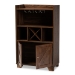 Baxton Studio Carrie Transitional Farmhouse Walnut Brown Finished Wood Wine Storage Cabinet - BSORT677-OCC-Walnut-Cabinet