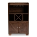 Baxton Studio Carrie Transitional Farmhouse Walnut Brown Finished Wood Wine Storage Cabinet - BSORT677-OCC-Walnut-Cabinet