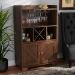 Baxton Studio Carrie Transitional Farmhouse Walnut Brown Finished Wood Wine Storage Cabinet - BSORT677-OCC-Walnut-Cabinet
