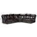 Baxton Studio Lewis Modern and Contemporary Dark Brown Faux Leather Upholstered 6-Piece Reclining Sectional Sofa - BSO5025B-Brown-SF