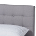 Baxton Studio Devan Mid-Century Modern Light Grey Fabric Upholstered Walnut Brown Finished Wood King Size Platform Bed - BSOSW8168-Light Grey/Walnut-M17-King