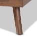 Baxton Studio Devan Mid-Century Modern Light Grey Fabric Upholstered Walnut Brown Finished Wood King Size Platform Bed - BSOSW8168-Light Grey/Walnut-M17-King