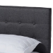Baxton Studio Devan Mid-Century Modern Dark Grey Fabric Upholstered Walnut Brown Finished Wood Queen Size Platform Bed - BSOSW8168-Dark Grey/Walnut-M17-Queen