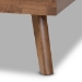 Baxton Studio Devan Mid-Century Modern Dark Grey Fabric Upholstered Walnut Brown Finished Wood Queen Size Platform Bed - BSOSW8168-Dark Grey/Walnut-M17-Queen