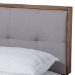 Baxton Studio Alke Mid-Century Modern Light Grey Fabric Upholstered Walnut Brown Finished Wood Queen Size Platform Bed - BSOSW8180-Light Grey/Walnut-M17-Queen