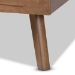 Baxton Studio Alke Mid-Century Modern Light Grey Fabric Upholstered Walnut Brown Finished Wood Queen Size Platform Bed - BSOSW8180-Light Grey/Walnut-M17-Queen