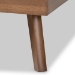 Baxton Studio Alke Mid-Century Modern Dark Grey Fabric Upholstered Walnut Brown Finished Wood Queen Size Platform Bed - BSOSW8180-Dark Grey/Walnut-M17-Queen